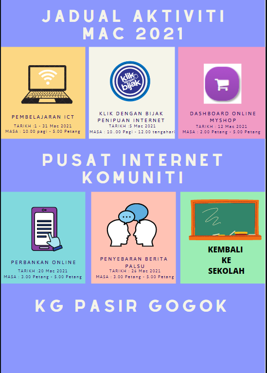 Jadual Aktiviti Mac 2021 Nadi Pasir Gogok